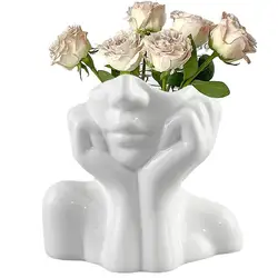 creative Body Vase Female Form Artistic Head Vase Women Face Planters Modern Design Boho Form Bedroom Living Room Decoration