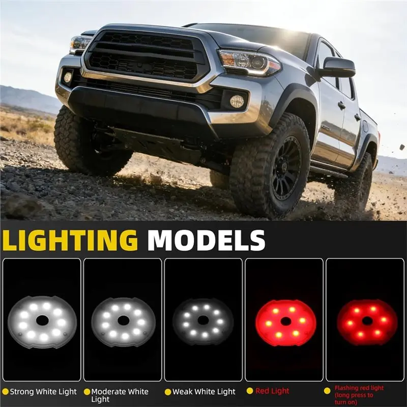 ABOK-Side Storage LED Lantern For Toyota Tacoma 2024+ 4Runner 2025+ RAV4 Woodland 2026 Side Dash Mount Light- PT944-35253