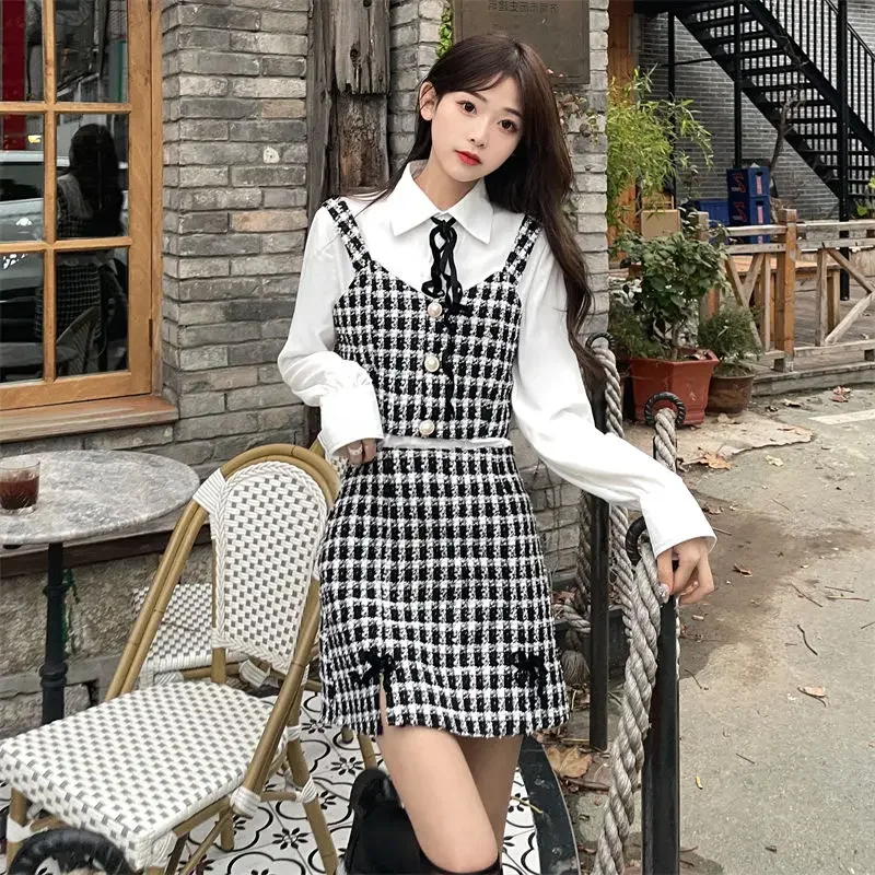 Camicie da donna tenero monopetto autunno solido stile college top studente minimalista all'interno pulsante estetico chic Ulzzang morbido