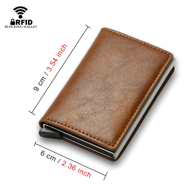 Rfid Credit Card Holder Men Wallets Bank Cardholder Case Small Carbon Fiber Pattern Slim Thin Magic Mini Smart Minimalist Wallet