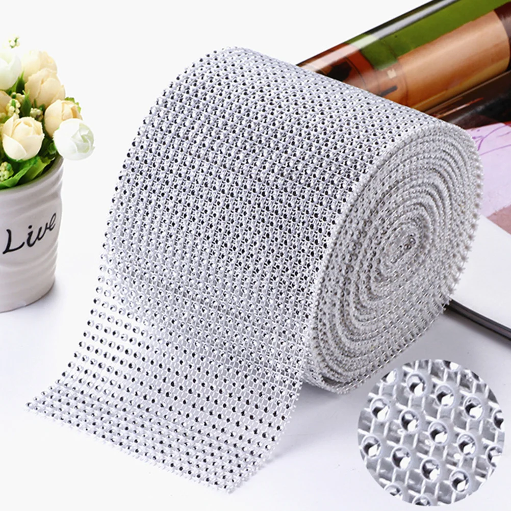 

Rhinestone Ribbon Roll Bling Rhinestone Mesh Trim Shiny Diamond Strip for Wedding Cake Craft Decoration Mobile Phone Case
