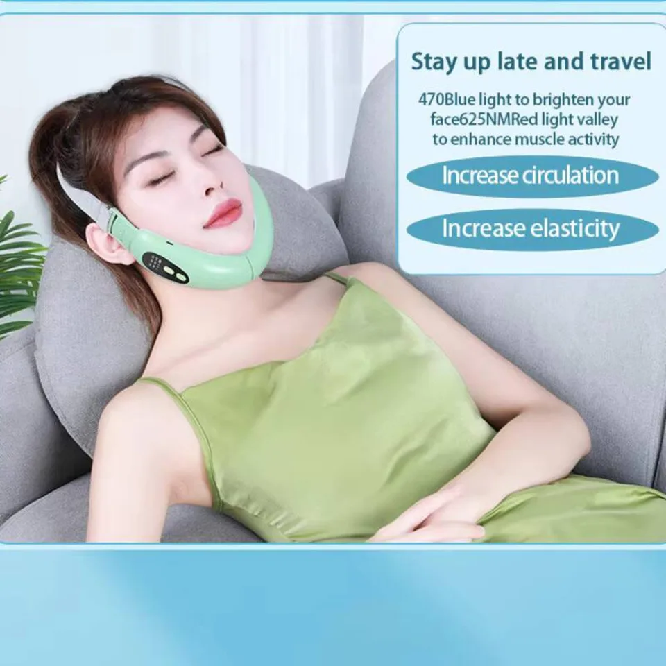 미세 전류 진동 뷰티 뷰티 마사지, 핫 압축 EMS 다기능 V 페이스 장치, 슬리밍 마사지기, 뷰티 기기