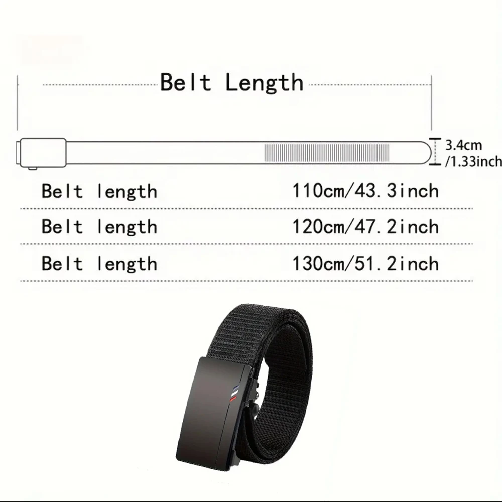 حزام رجالي جديد بإبزيم تلقائي عالي الجودة بدون أسنان لحزام الرجال غير الرسمي، حقيبة أزياء رجال الأعمال للارتداء اليومي