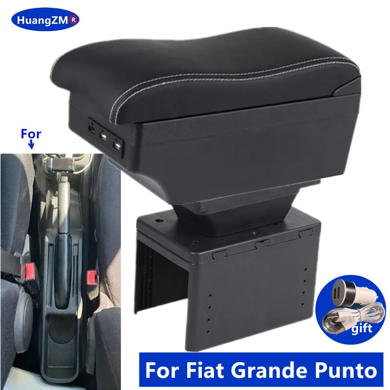 Armlehne Box Für Fiat Grande Punto für Fiat Punto Auto Armlehne Box Zentrale Lagerung Box Innen Nachrüstung mit USB Auto Zubehör