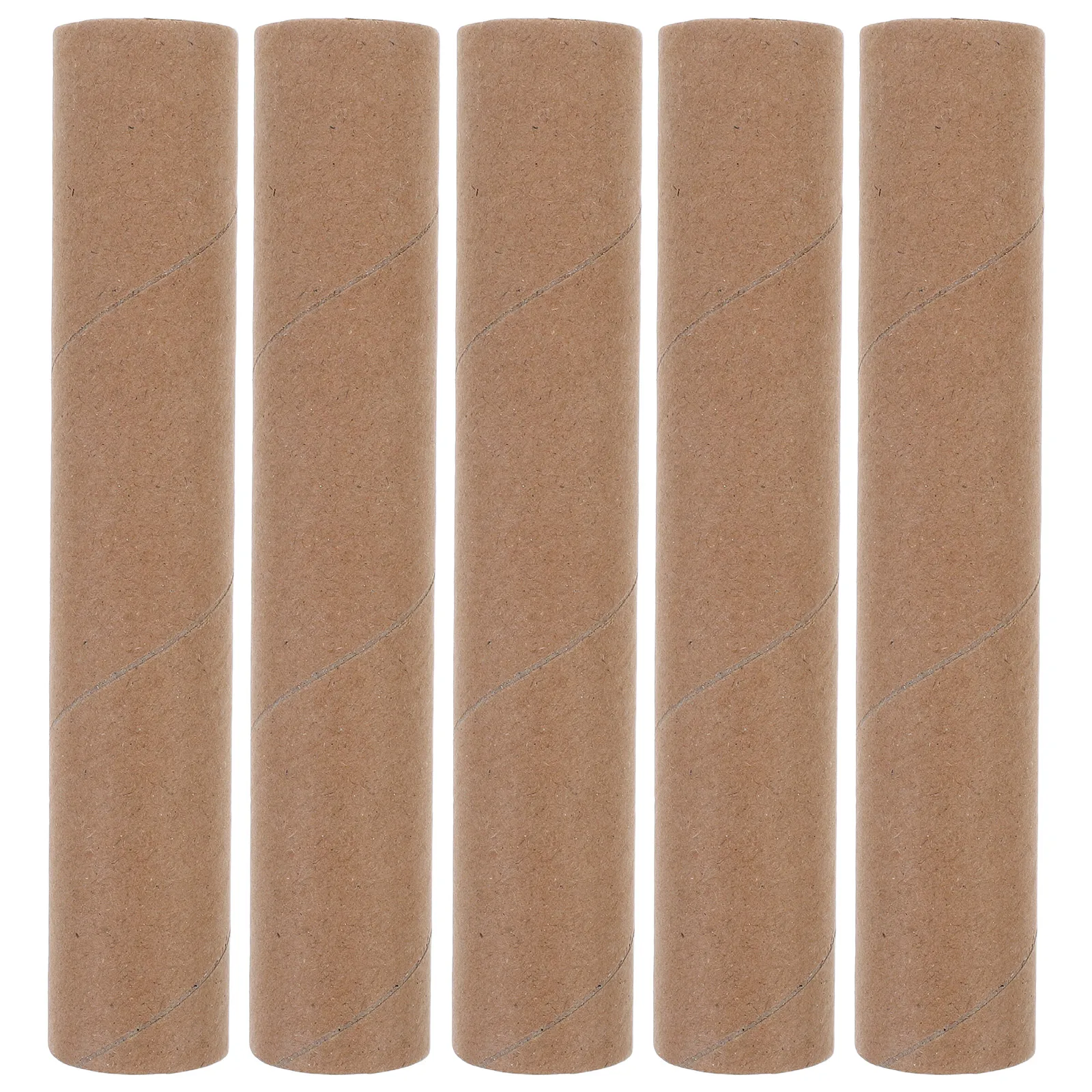 Tabung Karton Coklat Portabel untuk Penyimpanan Dokumen Panjang Kerajinan Kotak Silinder 5 Buah Ideal untuk Hadiah dan Pengiriman