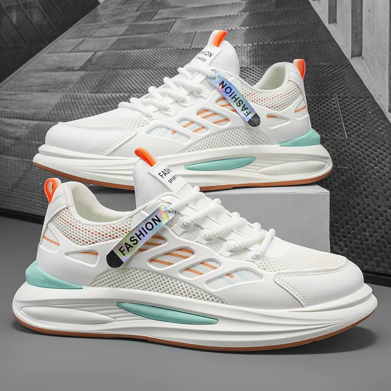 

Мужская повседневная спортивная обувь с сетчатой тканью, летние дышащие легкие уличные прогулочные кроссовки, модные студенческие кроссовки с мягкой подошвой для бега