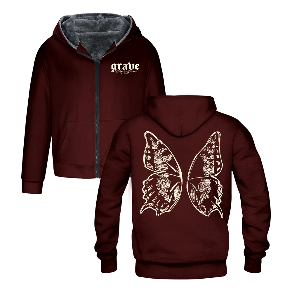 

GF Avery Anna Grave Zipper Hoodie 2025 Let Go Letters Tour Long Sleeve Streetwear Men Women Jacket Parkas Unisex Winter Coat