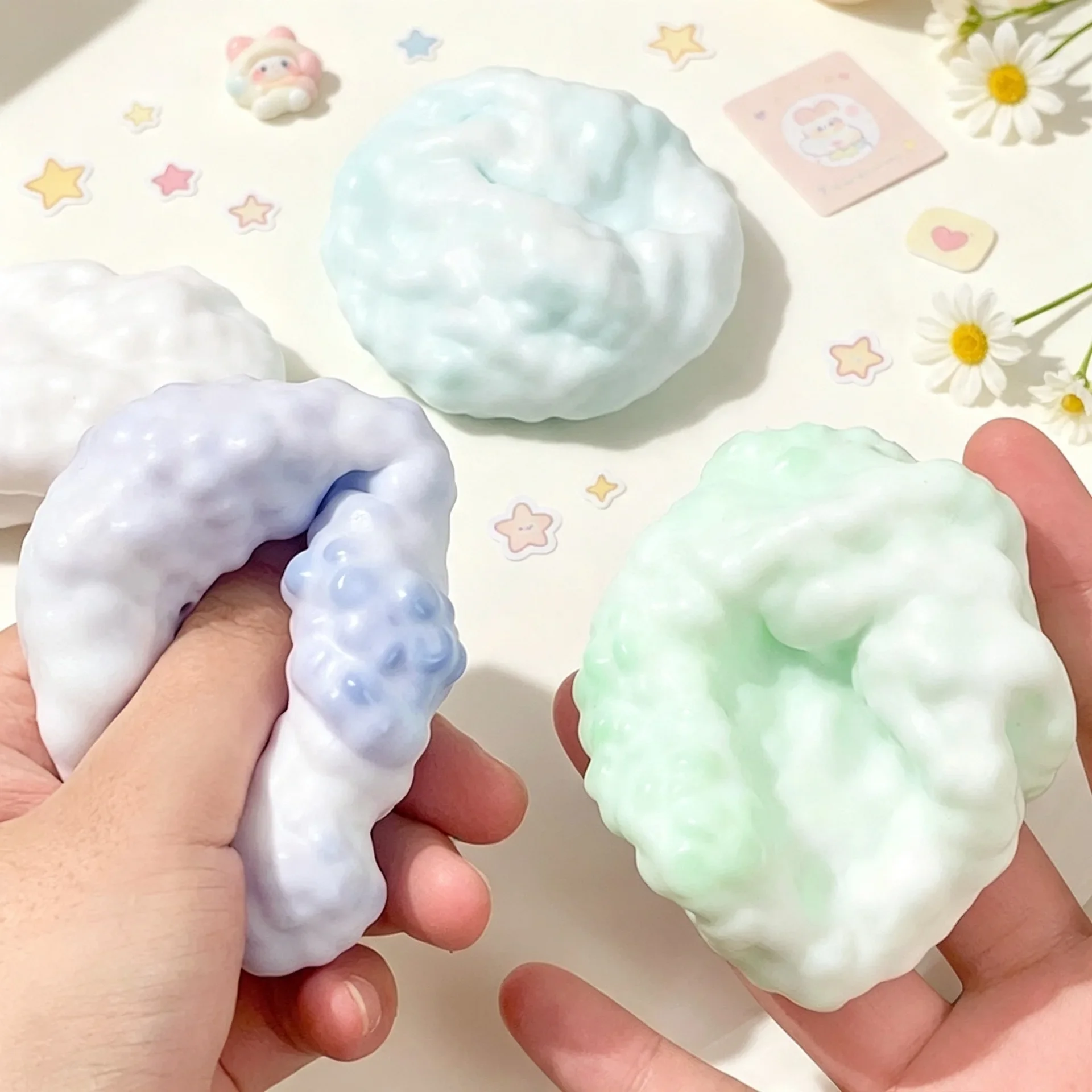 1J-Crunchy Stress Ball Fidget Toys Stress Relief Decompression Sensory Toys Bead-filled Squeeze Balls for ADHD Autism Focus Toys