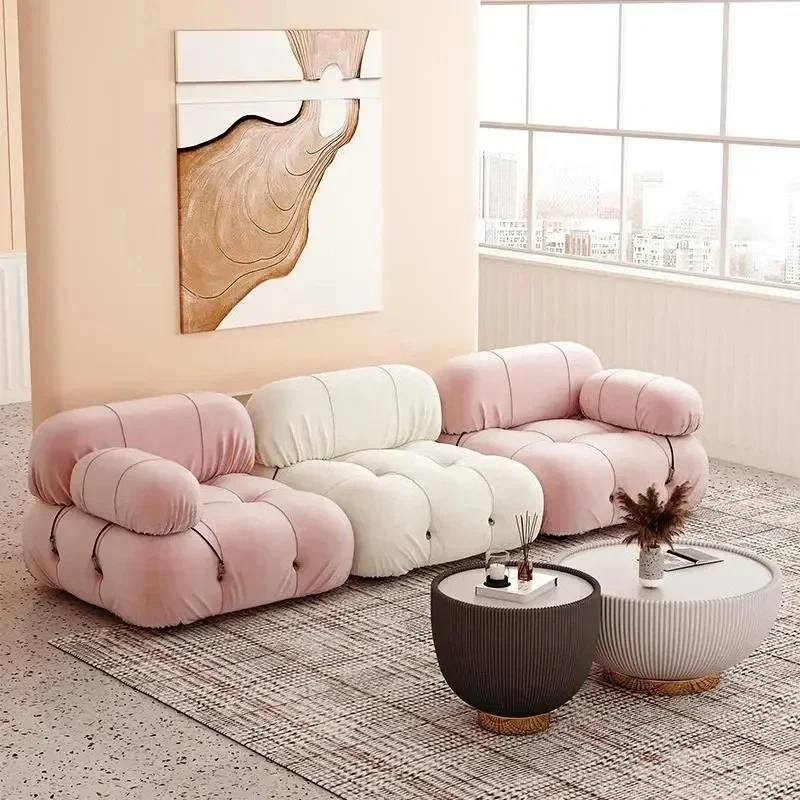 

Minimalist Living Room Couch Convertible Sectional Fabric Sofa Modern Home Furniture Love-Seat And Three Seat For Apartment
