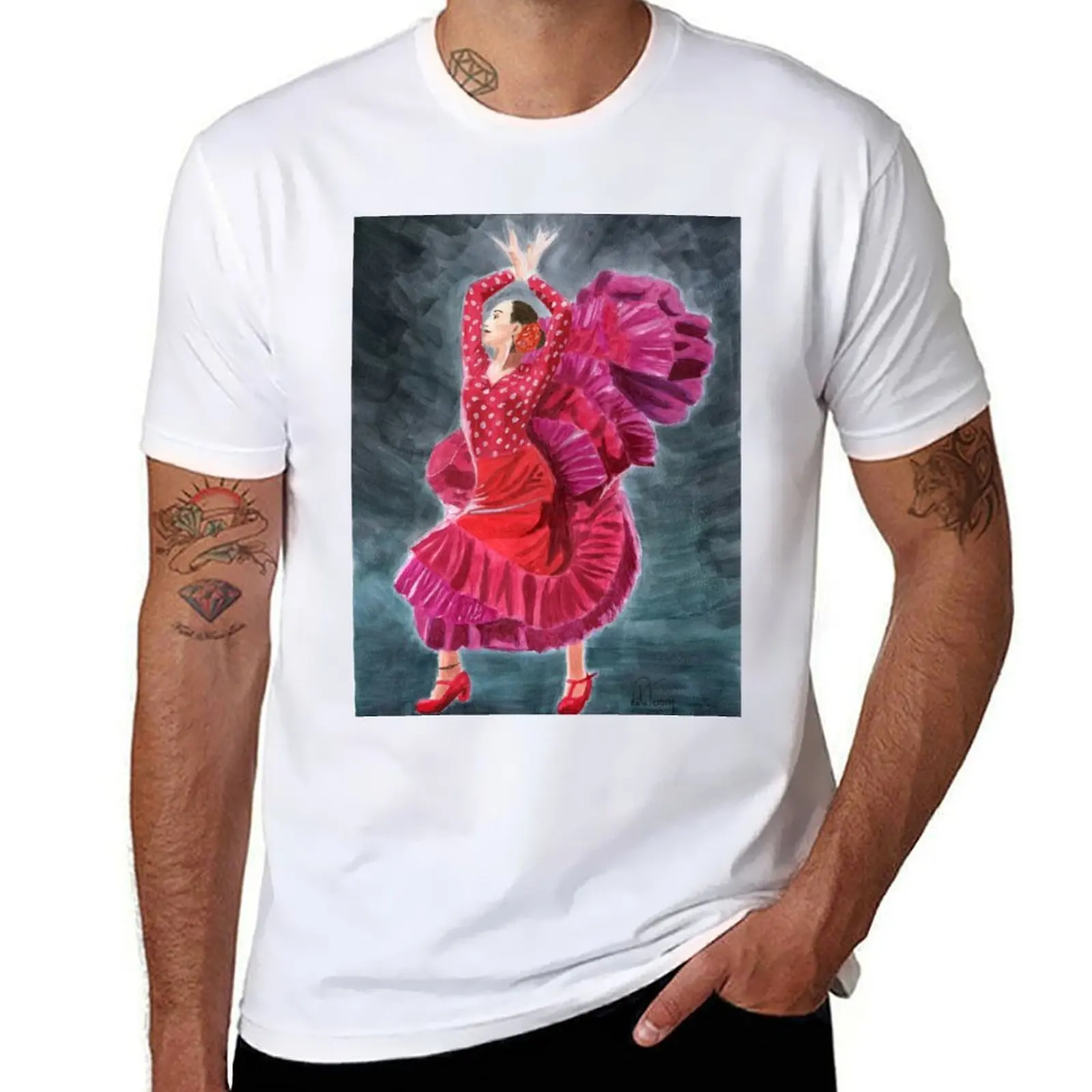 

Spanish Flamenco Dancer T-Shirt cotton tshirt 100% t shirts with prints t shirt custom print T-Shirt