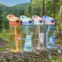 500ML Kids Water Sippy Cup Cartoon Leakproof Water Bottle for Beach Camping  BPA Free Children Drinking Healthy School Straw Cup