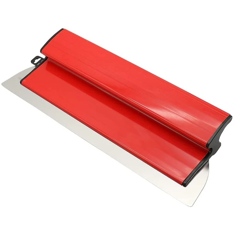 สีแดง Drywall Skimming ใบมีดฉาบภาพวาด Drywall Smoothing ไม้พายใบมีดภาพวาด Finishing Trowel เครื่องมือ40ซม.