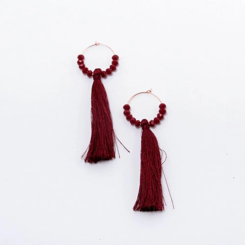 Crystal Cubic Zirconia Ring Tassel Earrings