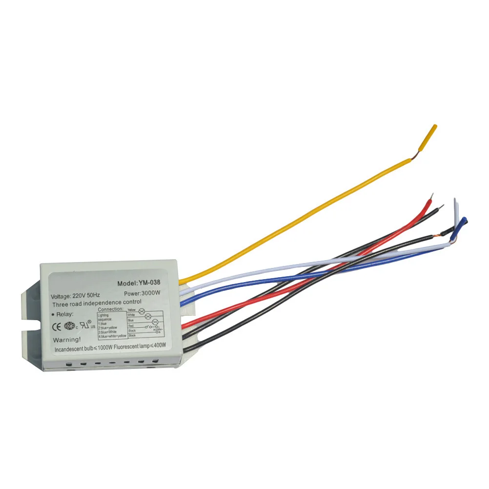 

3 Channel 220V Wireless Remote Switch for Lamp LED Droplight Day Flower Light Exhaust Fan Modern Low Pressure Dome Lighting