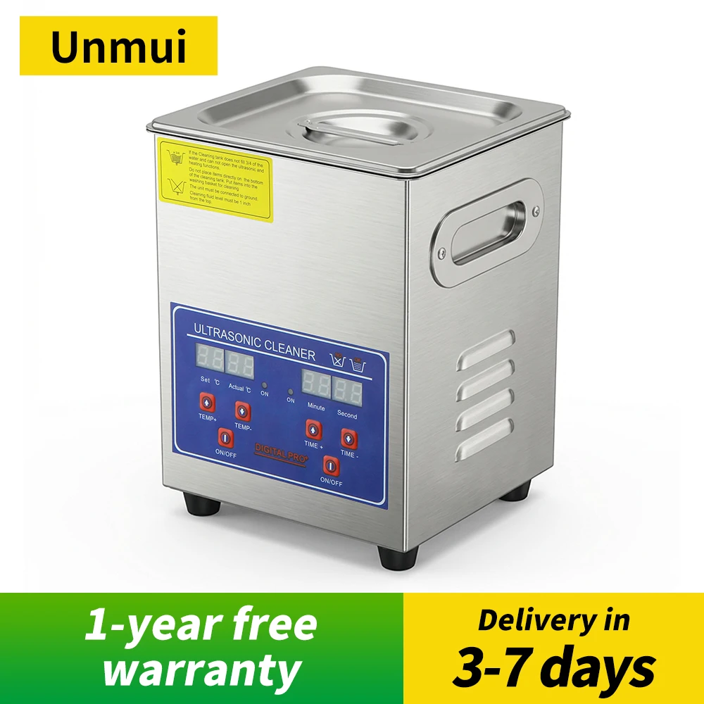 Nettoyeur à ultrasons Unmui 2L/3L/6/10/15/30L, chauffage numérique, acier inoxydable, machine de nettoyage à ultrasons 40KHZ, appareil ménager