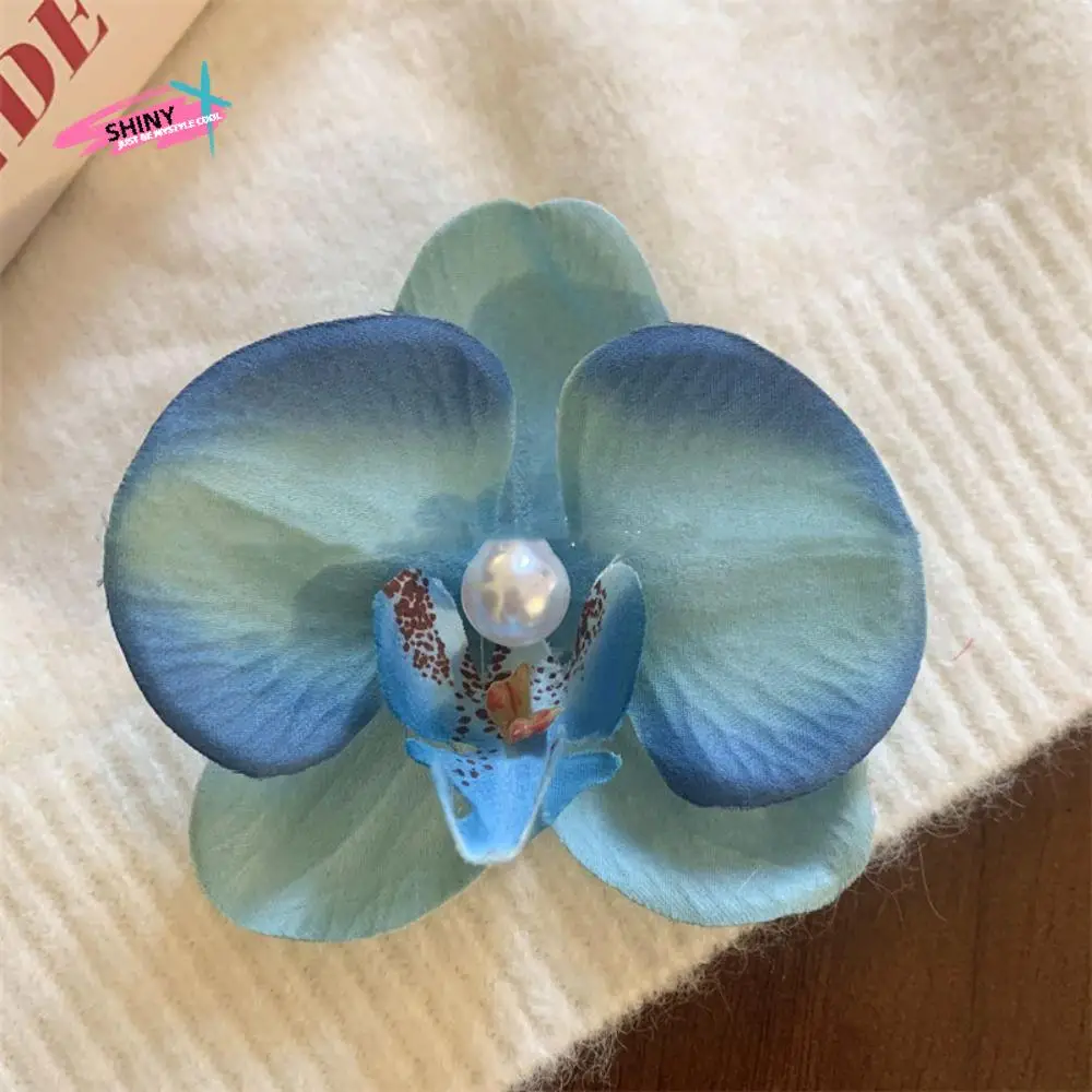 

Pink Orchid Flower Hair Clip Hair Accessories Headdress Orchid Hairpin Side Barrettes Hair Ornament Bohemia Barrettes Beach