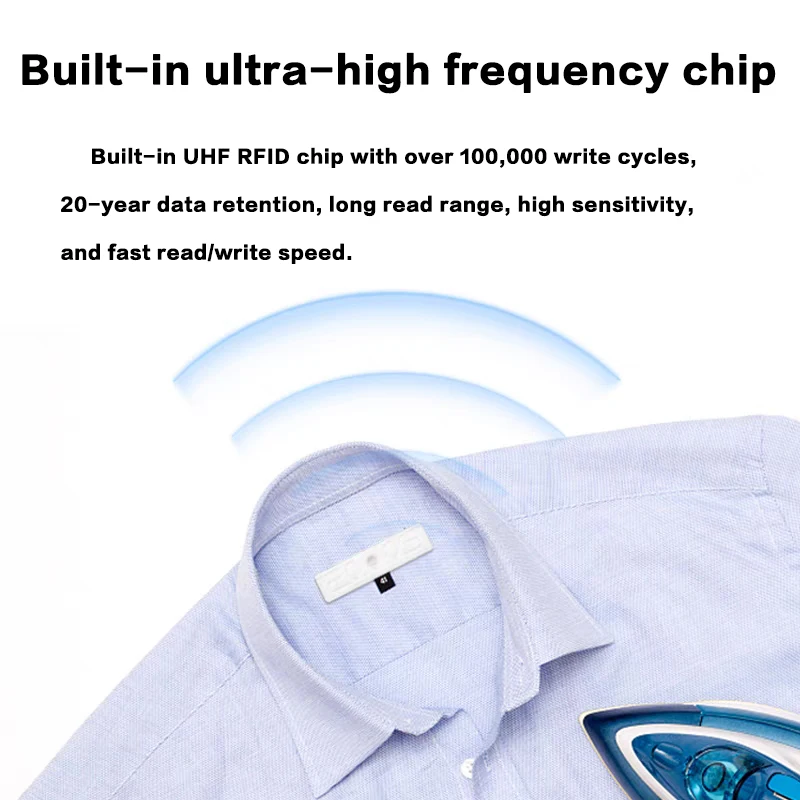 의류 추적 860-960MHz를 위한 고온 방지 세탁 가능 부직포/실리콘 소재가 있는 10pcs UHF RFID 세탁 태그