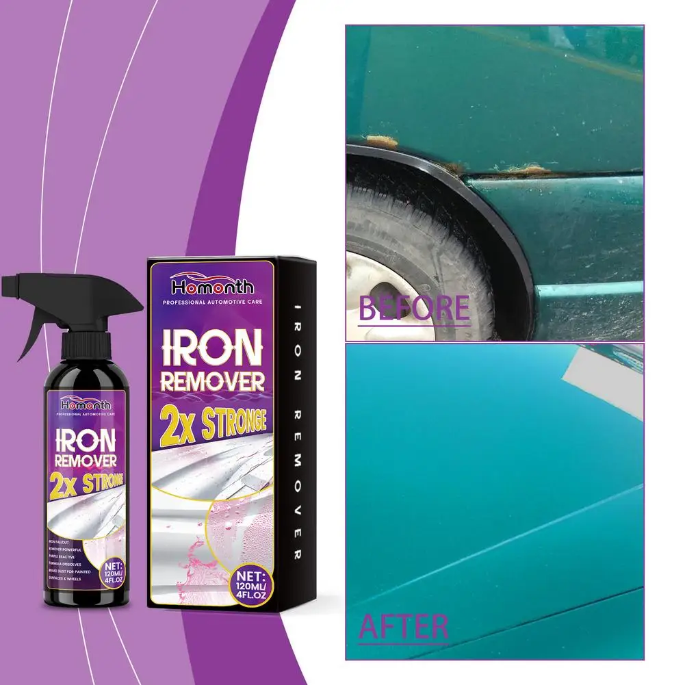 Iron Remover Spray 100ml Car Rust Powder Cleaner Spray Wheel Iron Remover For Wheel Brake Painting SUV Sedan Truck Trailer Home