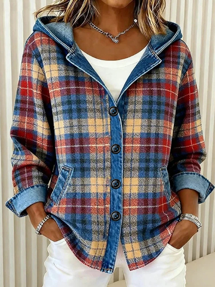 Spring Women's Long Sleeve Casual Style Polyester Material 2026 New Fashion Hooded Collar Single breasted Coat