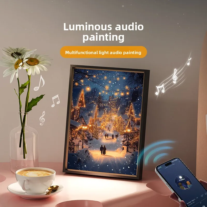 

Creative Decorative Gift USB Powered LED Light Painting Night Light Atmosphere Lamp,Can Play Music Room Desk Ornaments