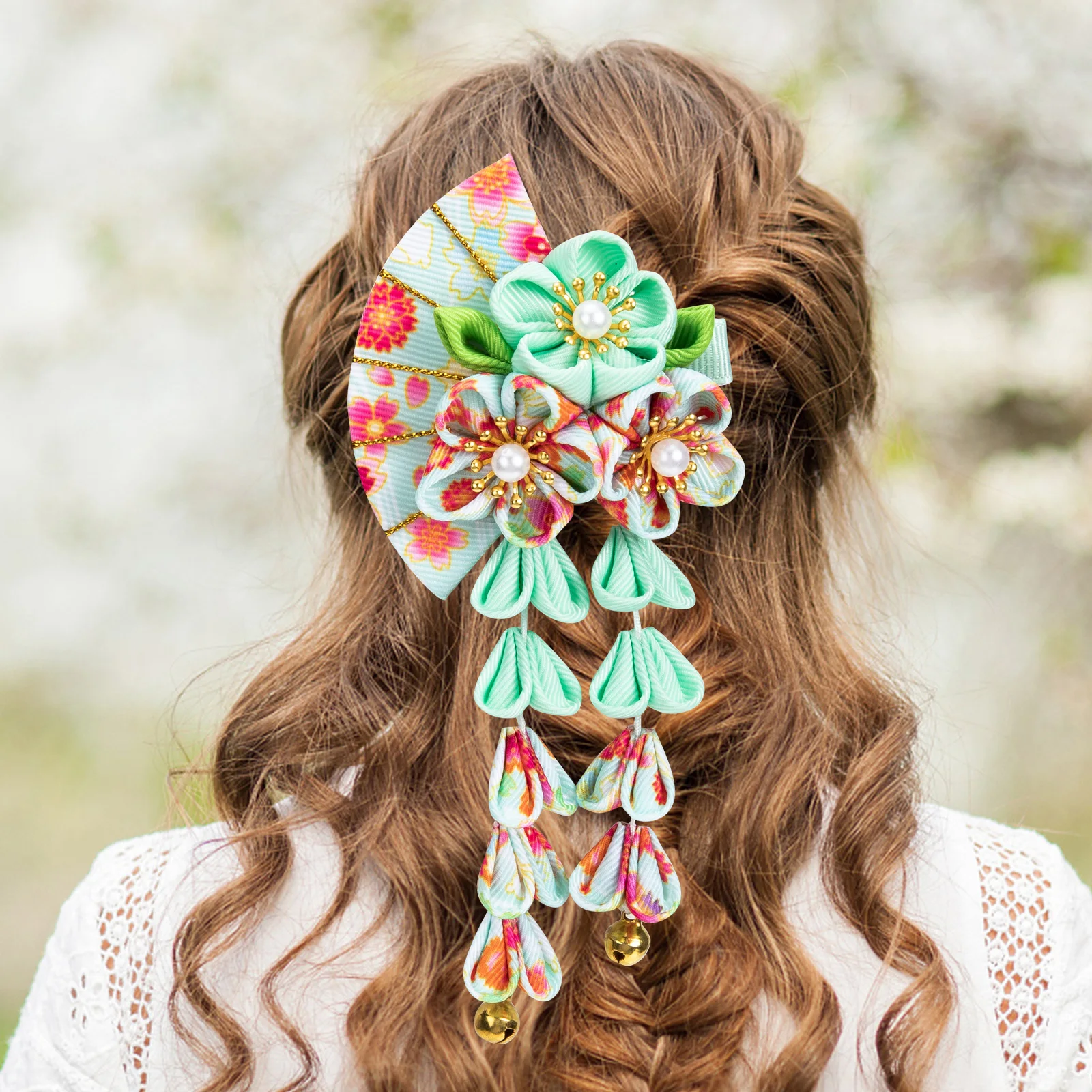 

Заколка для волос в японском стиле, длинная заколка в форме колокольчика с кисточками для женщин и девочек, фестиваль, свадьба, путешествия, повседневная одежда