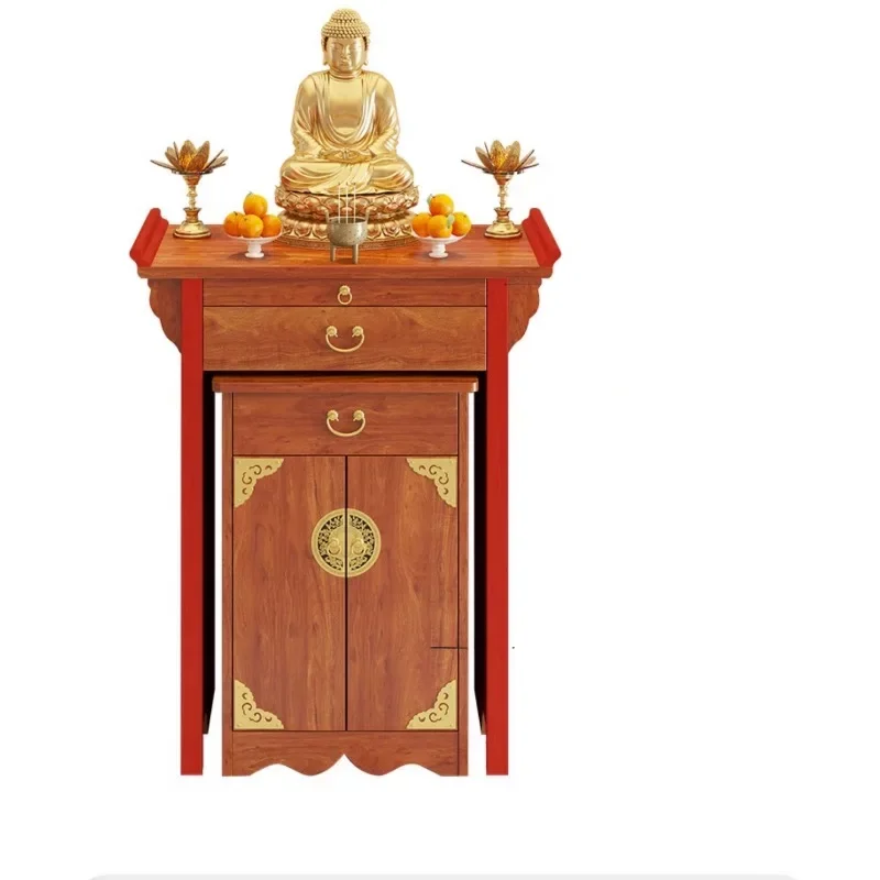 

SS new style Solid Wood Prayer Altar Table Fokan Cabinet Chinese Household Worship Table Simple Modern Incense Burner Table