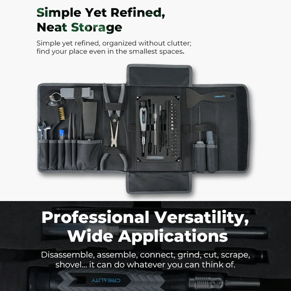【New】Creality 3D Printer Tool Wrap Kit Pro 3D Printing Model Cleaning/Cutting Tools for Creality and All FDM 3D PrinterS