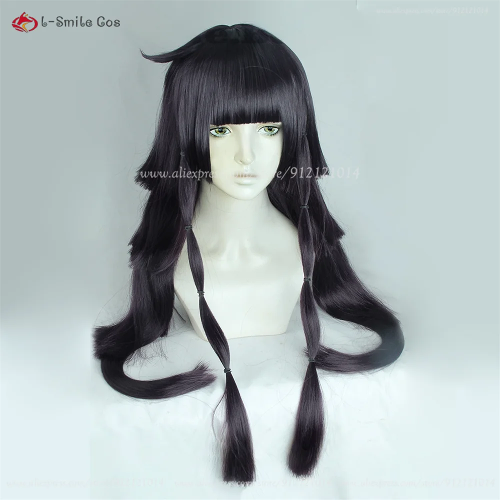 Anime Alluka Zoldyck Cosplay Wig 80cm Purple Black Wigs Anime Cosplay Wig Heat Resistant Synthetic Hair Halloween + Wig Cap