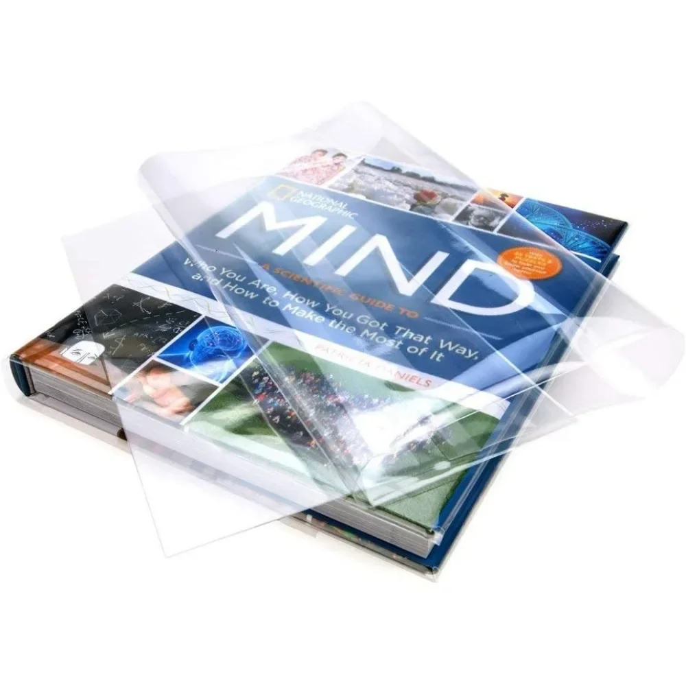 

25 прозрачных пластиковых обложек для книг, 11 3/8 x 21 3/4 дюйма, защита от пыли и влаги, безопасные для архивирования