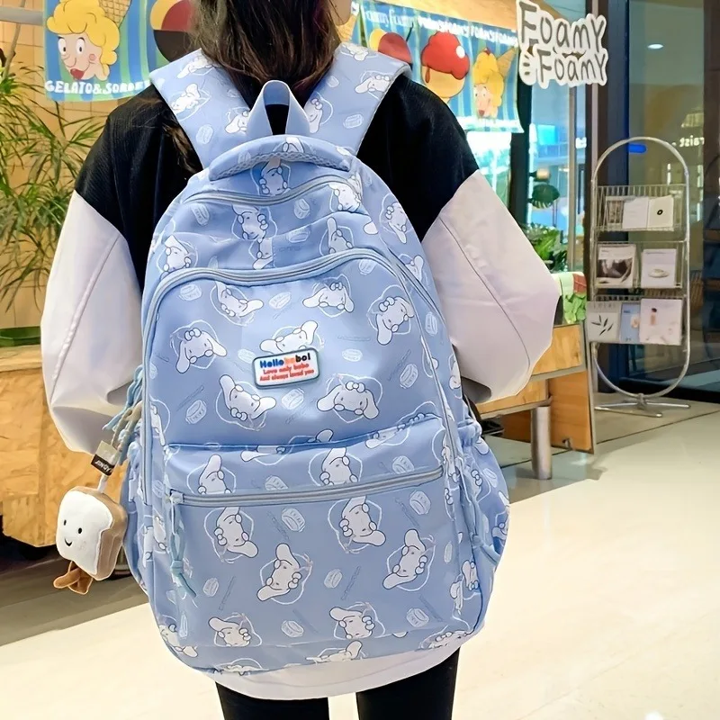 Sanrio Hello Kitty Kuruomi Knapsack Cartoon Anime Student Teenagers Large Capacity Backpack Fashion Convenient Travel Bags Girl