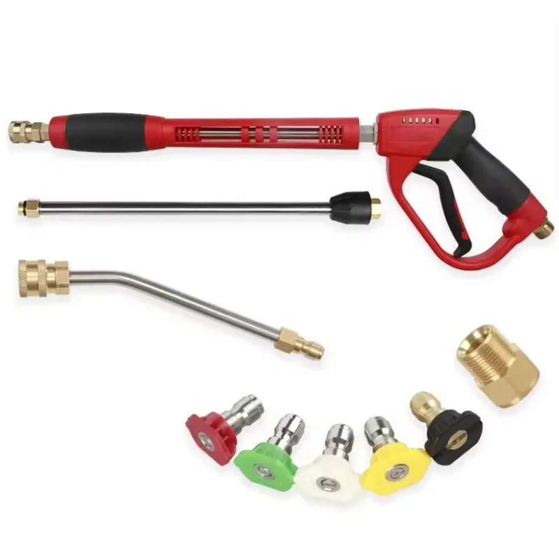 High Pressure 5000PSI Ceramic Valve Core Three in One Car Wash Water Gun with 5-color Nozzle Adapter