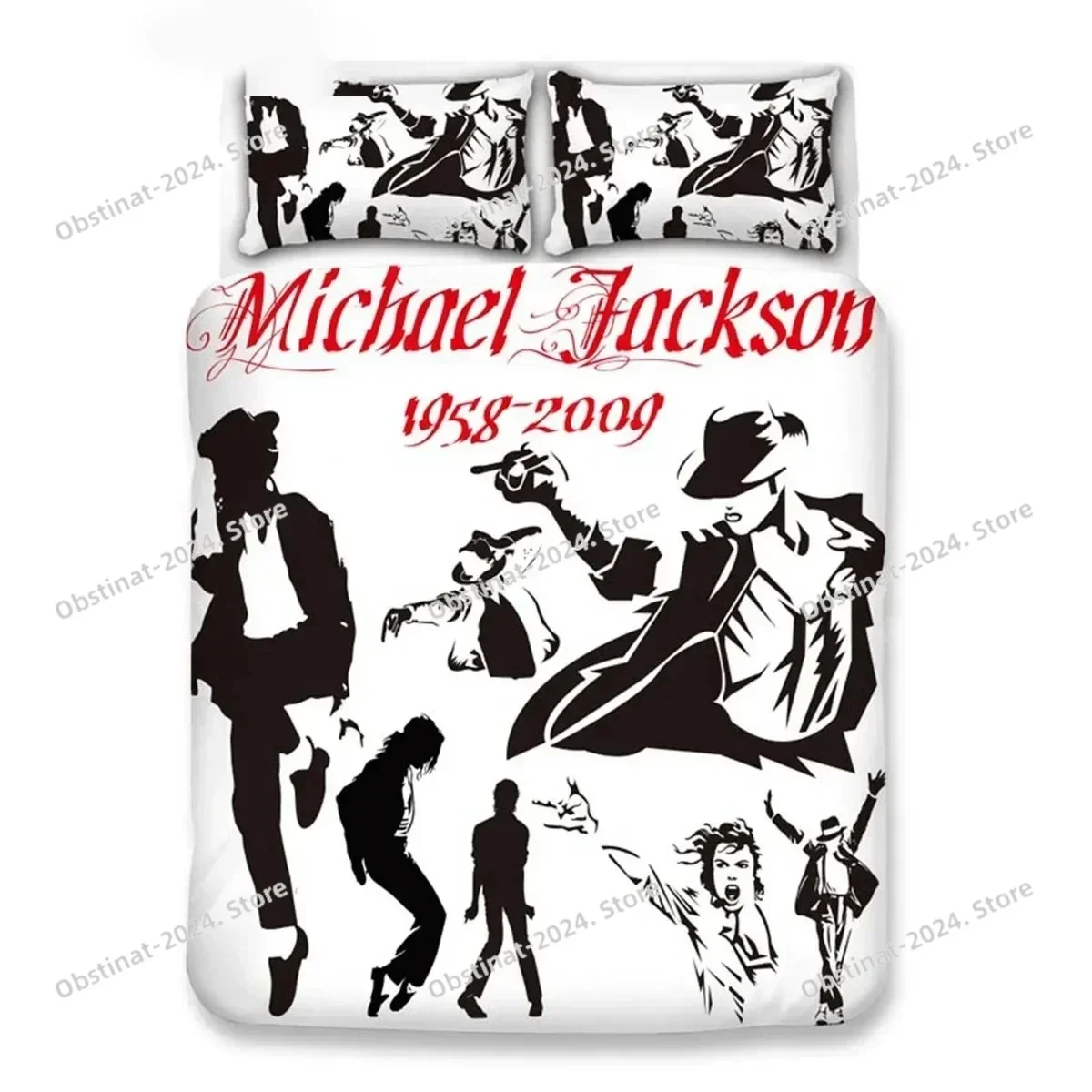 

3D Print Michael Jackson Bedding Set Printed single Comforter Quilt Bed Cover Duvet Cover Pillow Case 3 Pieces Kids Adult Size