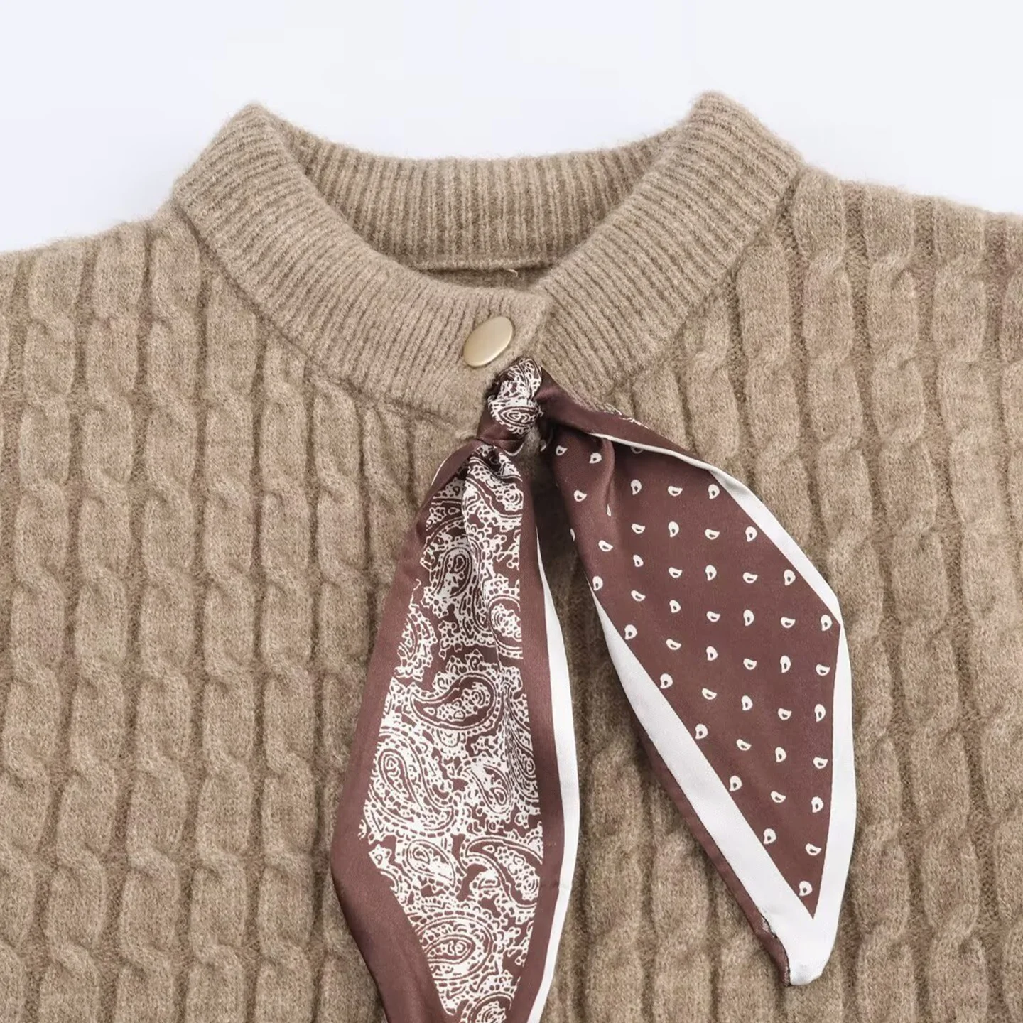 2025 Herbst Neue Ankunft Frauen Faionable Personalisierte Gestrickte Schal Gürtel T-Stück Set Lose Fit runde Ne Farbe