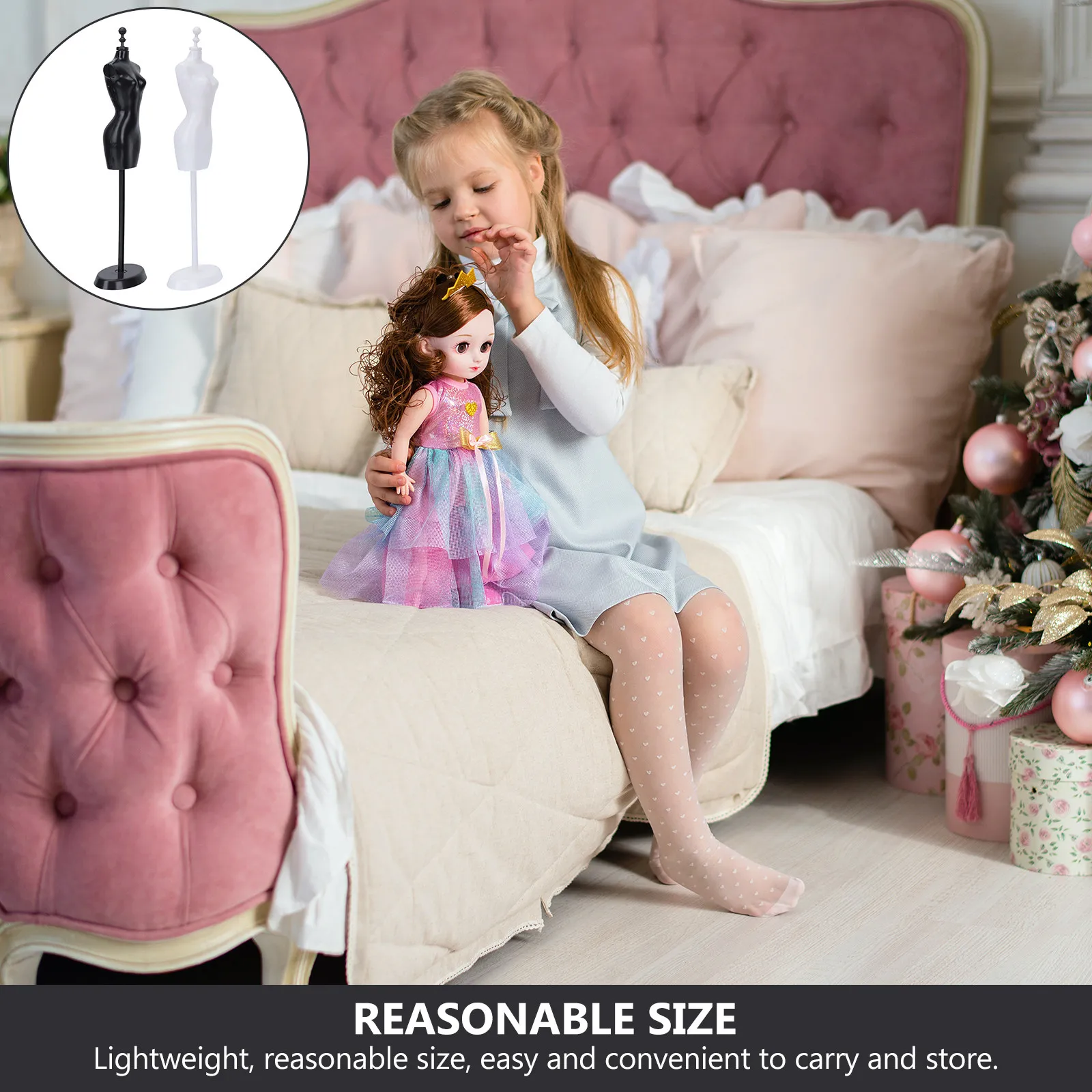 

4Pcs Miniature Costume Display Holders Plastic Mannequin Racks Small Clothing Organizers for Kids Imaginative Play