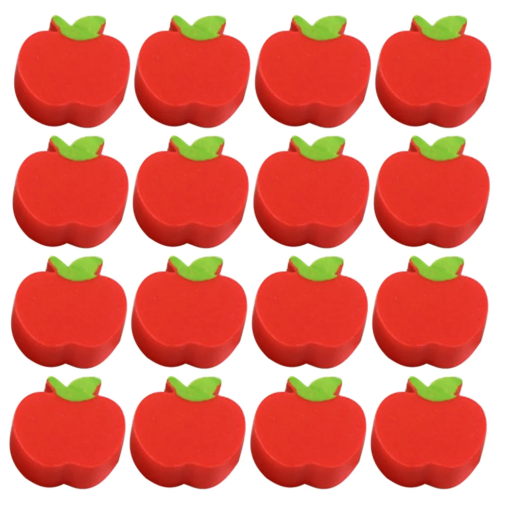 100 Pcs Pencil Apple Eraser Student Kids Erasers Novelty Adorable Fruit Small Mini