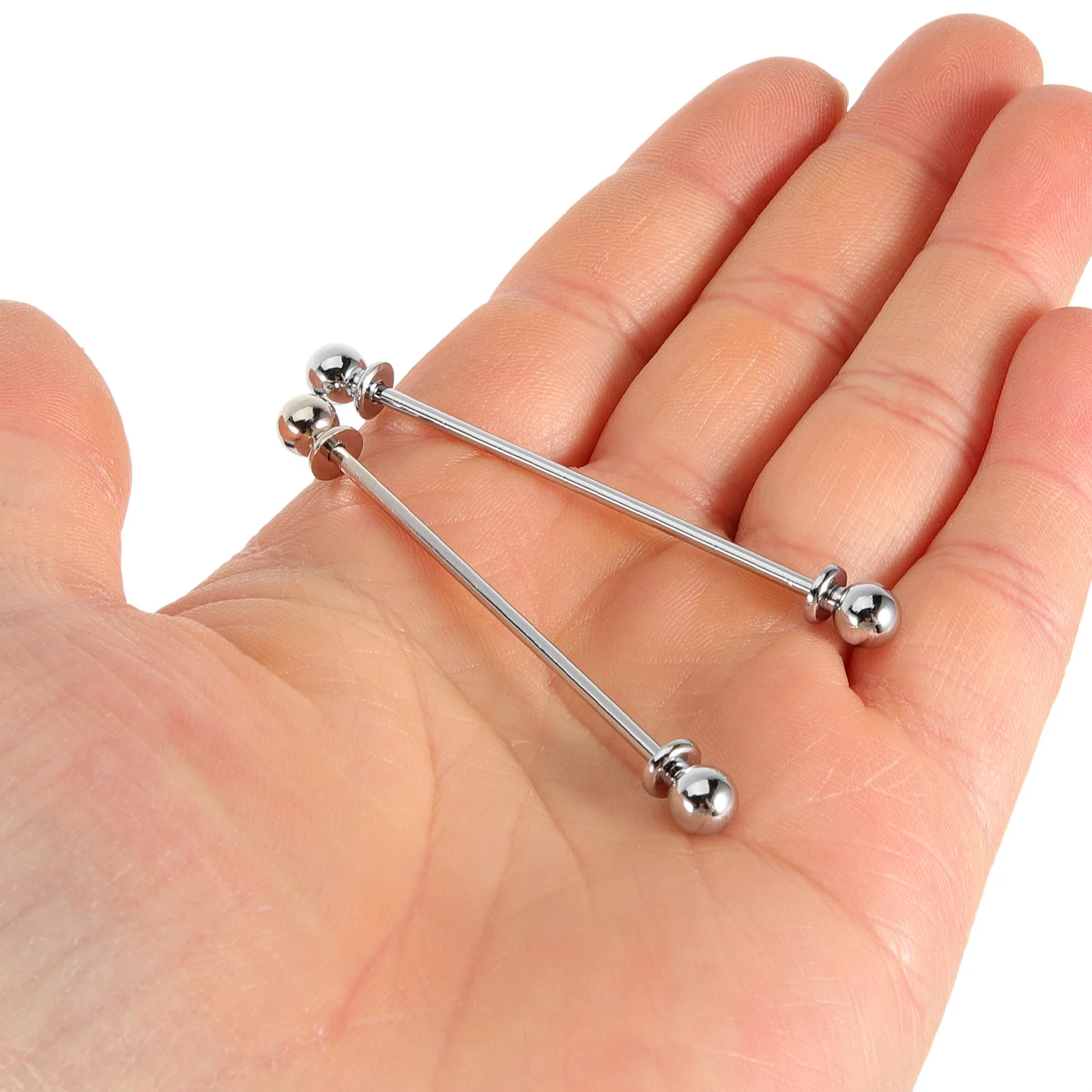 

2Pcs Men Collar Pins Durable Alloy Tie Pin Shirt Collar Stays Suit Accessories Tie Pin Necktie Pins Costume Accessories