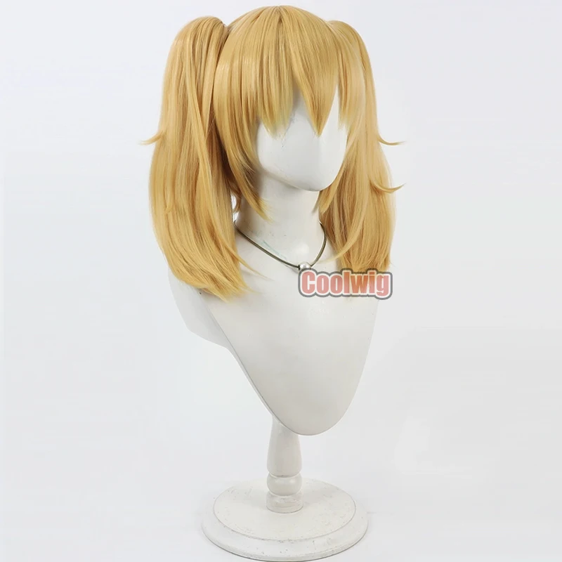 Coolwig الاصطناعية الشعر Grok Ani تأثيري الباروكات الظاهري YouTuber Grok Ani 35 سنتيمتر قصيرة مستقيم شقراء ذيل حصان شعر مستعار مقاومة للحرارة