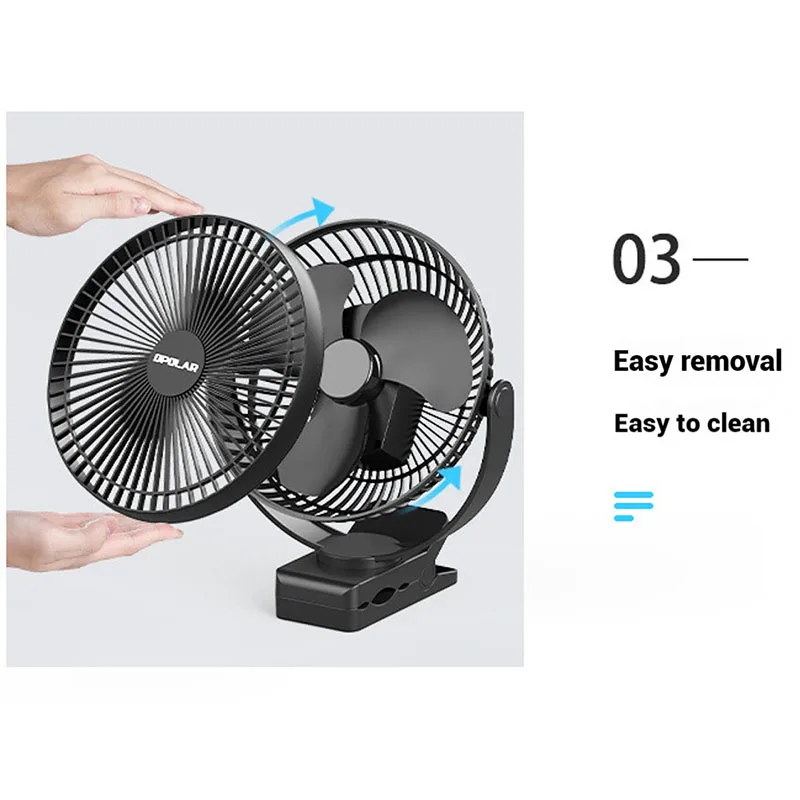 2025 новый 8-дюймовый небольшой вентилятор, USB-зарядная станция, зажим на вентилятор, офисный рабочий стол, небольшое домашнее хозяйство, общежитие, портативный электрический вентилятор