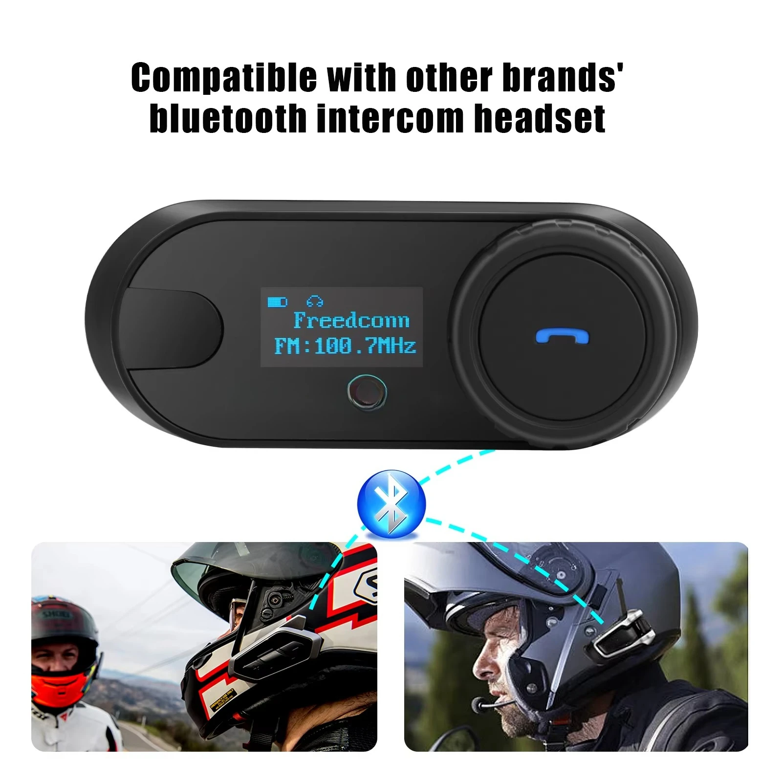 FreedConn T-COM VB Motorcycle Helmet  Full DuplexLong Range Wireless Intercom Kit  Casque Moto with FM