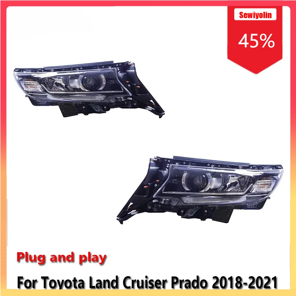 

Автомобильные светодиодные фары, автомобильные детали для Toyota Prado 2017-2023, противотуманные DRL, стоп-сигнал, указатель поворота, Plug and Play