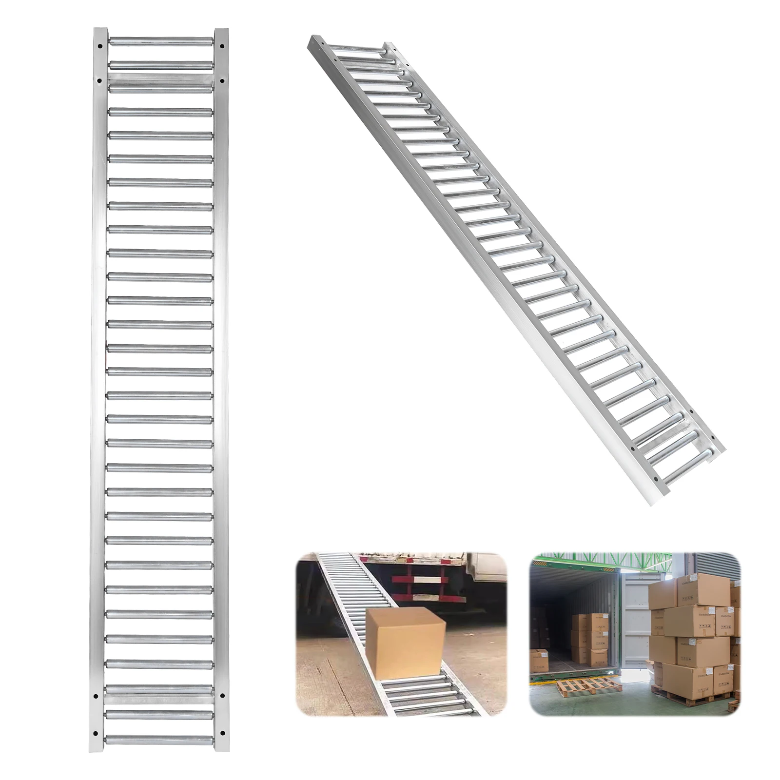 Splicable Roller Conveyor Non-Powered Foldable Conveyor Belt Multi-Purpose Heavy Duty Transport Slide for Water Fruit Beer