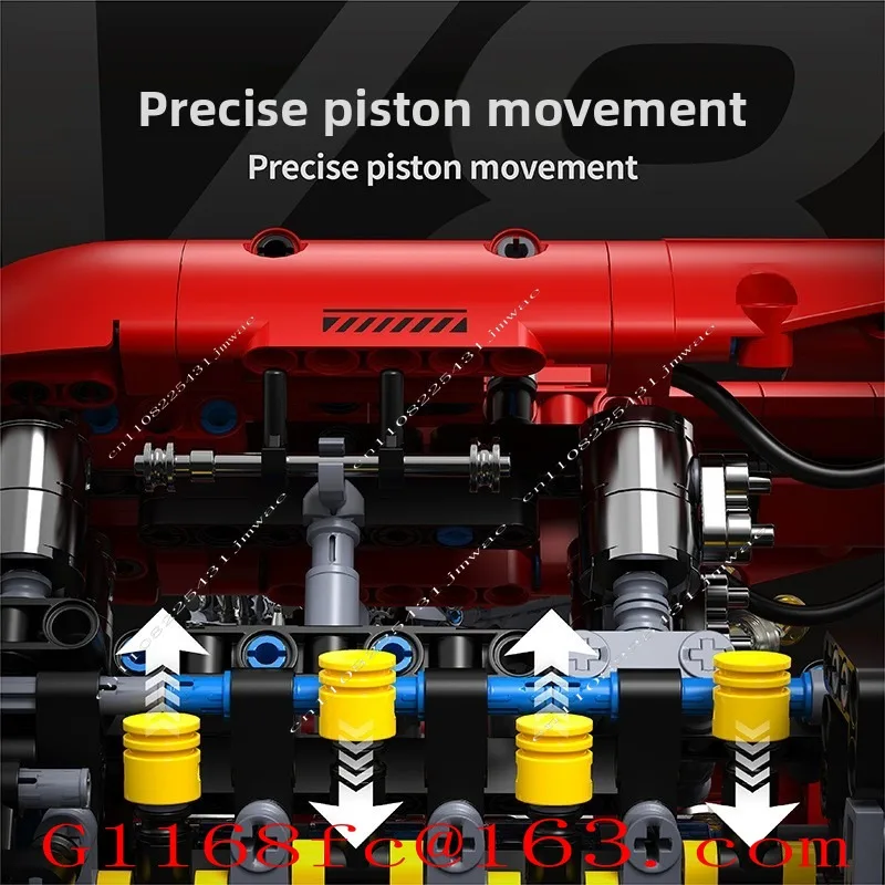T5011 Racing Electric V8 Engine Difficult Puzzle Assembly Building Block