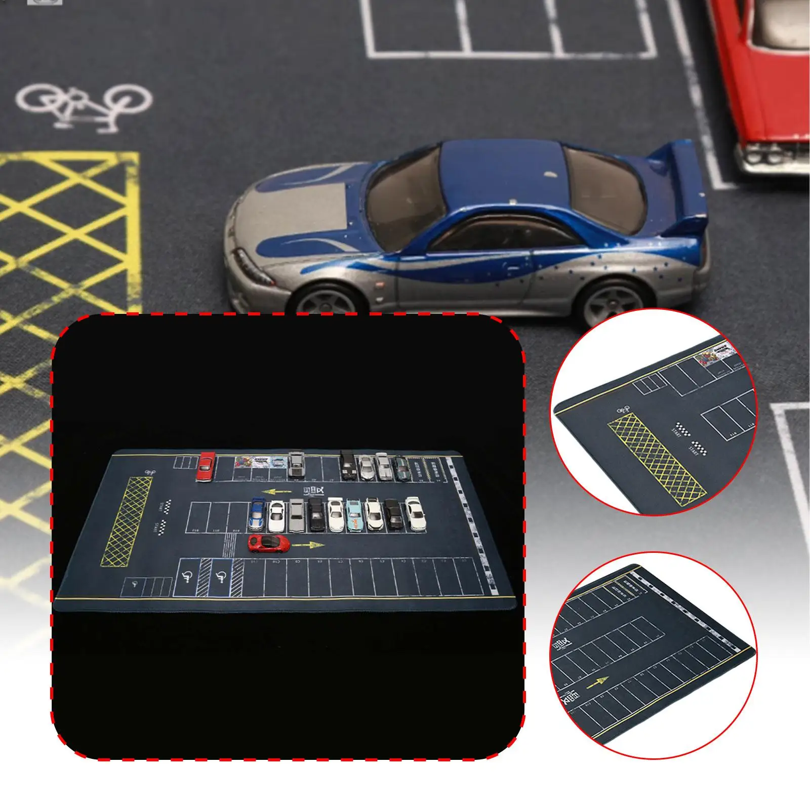 

Parking Garage Mouse Pad Miniature Photography Background for Kids Collectible Gift 1:64 Model Car Display Parking Lot Mat