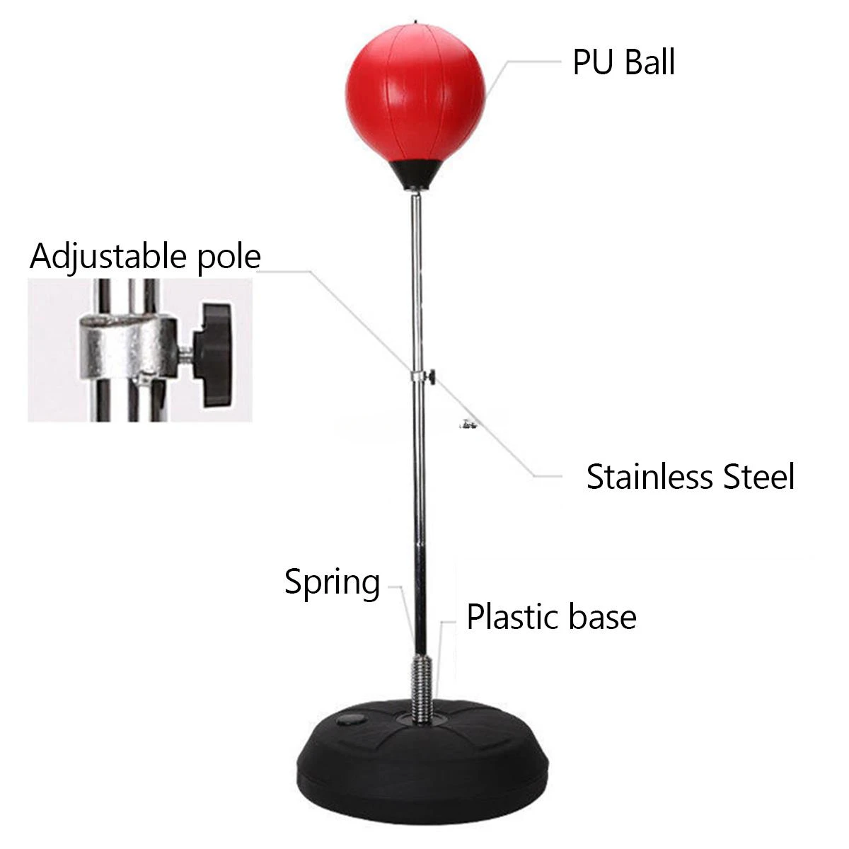 z Punching Bag Ball with Stand Kids Adults Height Adjustable Freestanding Boxing Speed Training