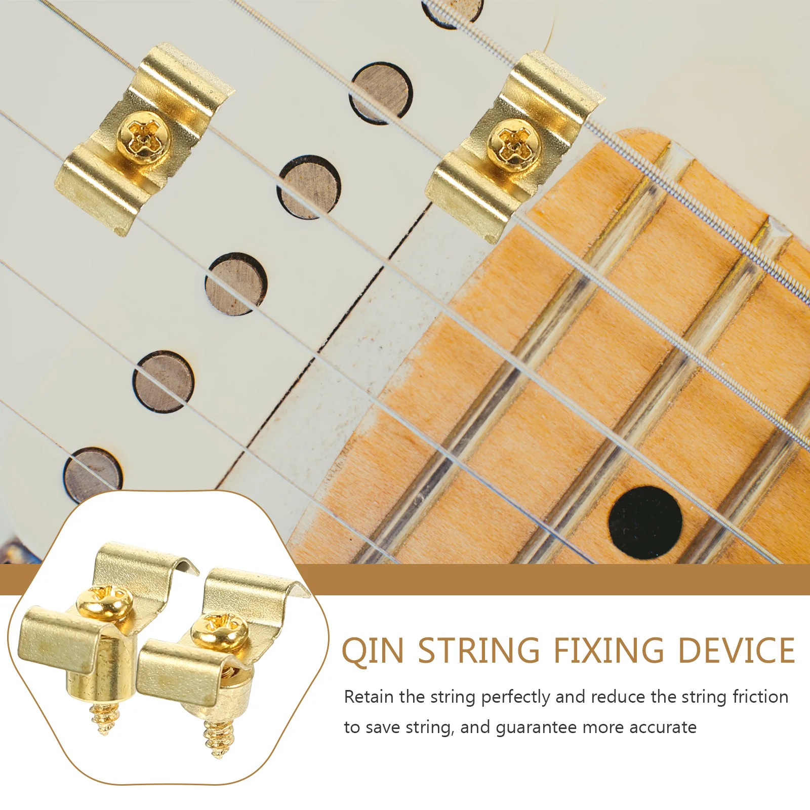 

4 Sets String Holder Guitar Parts Electric Seal Tuning Peg Buckles Metal Head Lock