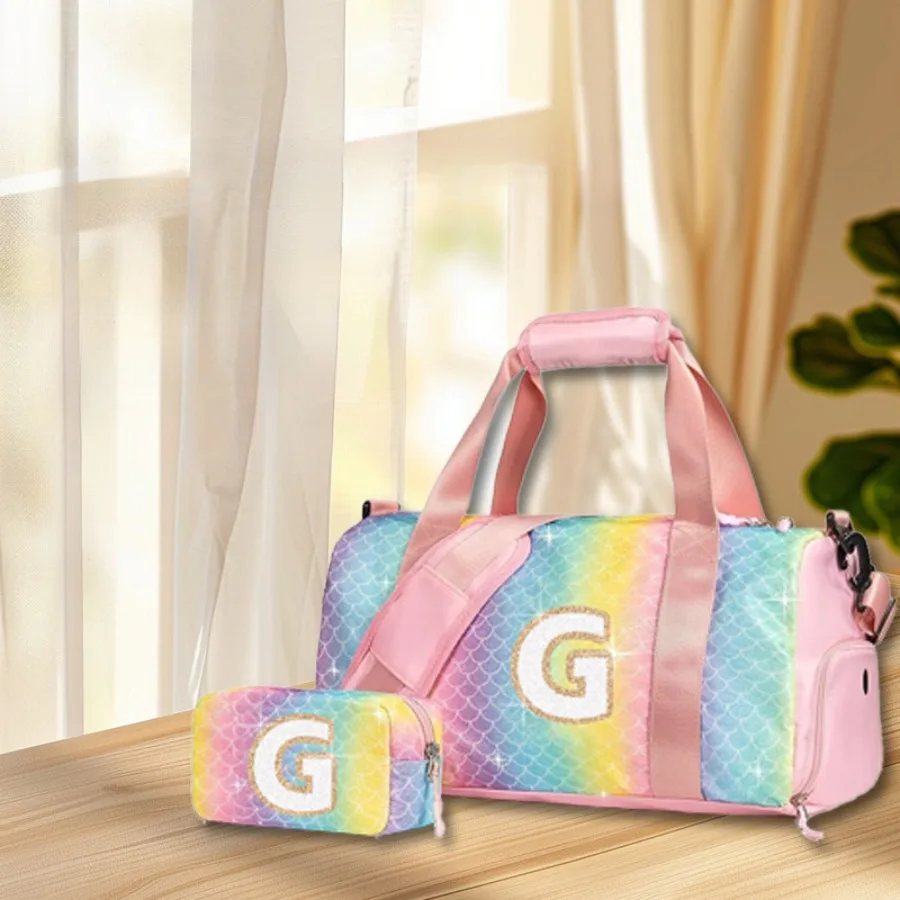 

Дорожные сумки для хранения «Русалка» для девочек — детский багаж с отделением для обуви с мокрым карманом — организация спортивной спортивной сумки Rainbow