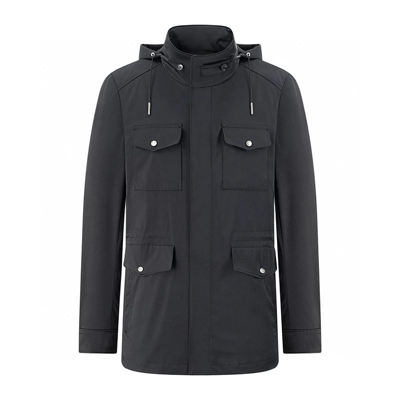 

Men's classic high quality hunting suit waterproof fabric hooded casual cargo traveler jacket