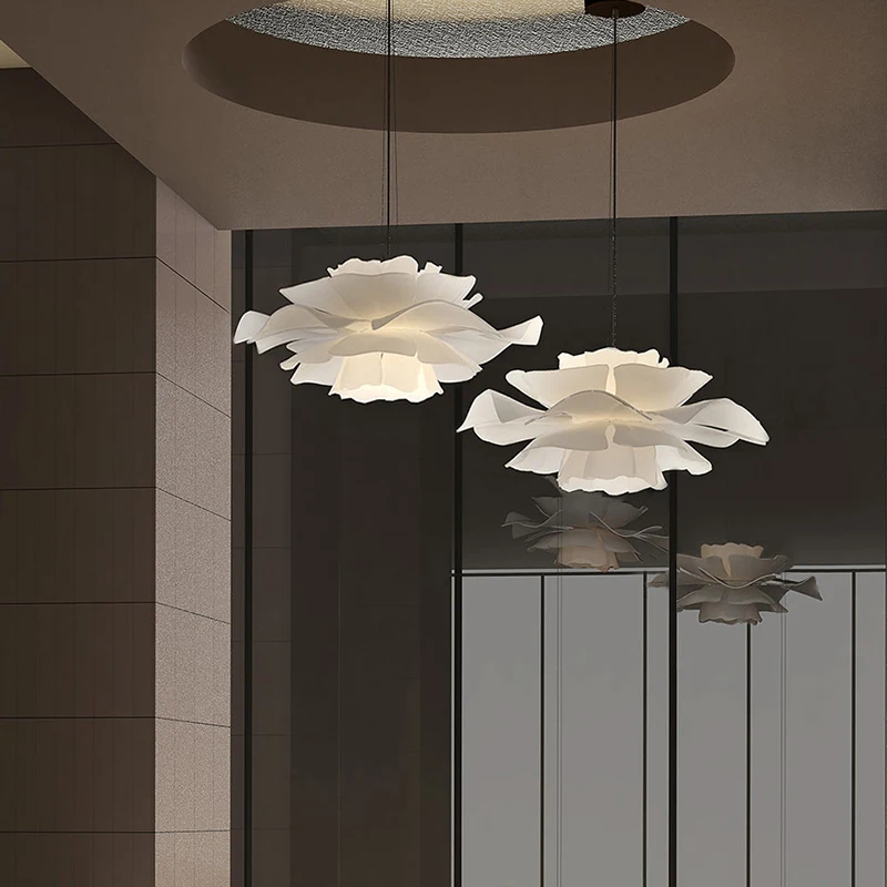 modern minimalista flower pendant lamp creative warm light decoracao led designer onda quarto sala de jantar corredor bar counter 01