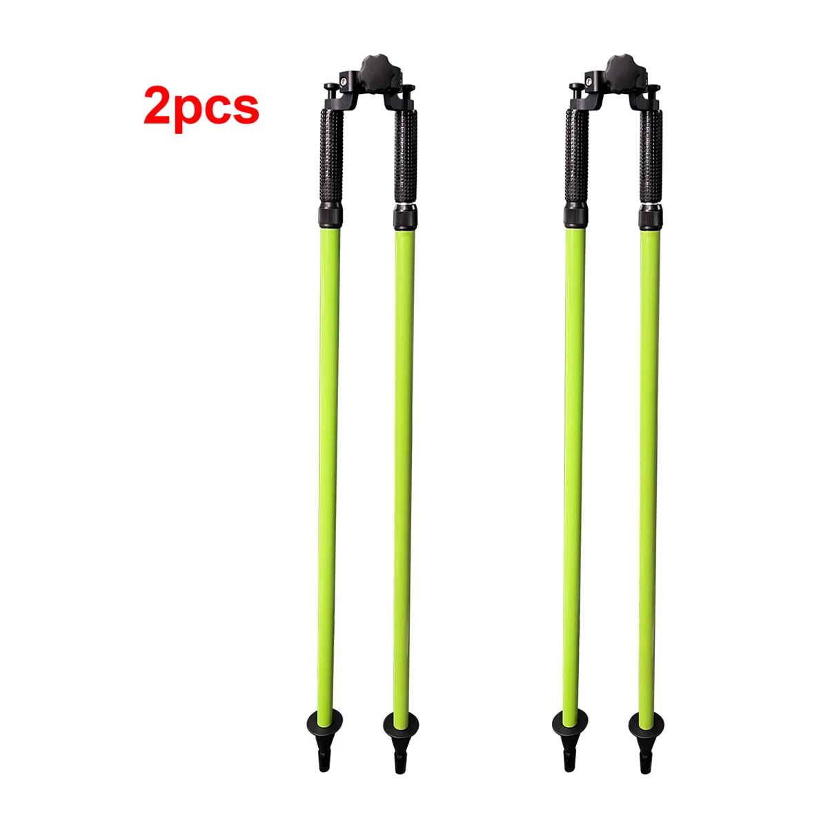 

2pcs Green GPS Thumb Release Telescopic Bipod Surveying Pole For Prism Pole Nikon South Total Station GNSS