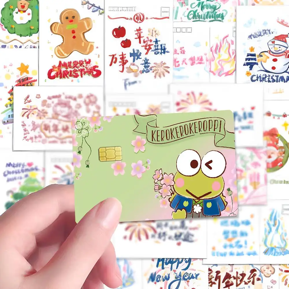 Cartoon K-Kero Kero Keroppi Cartoon Kreditkarten-Skin-Aufkleber für Bankkarten, Bus- und U-Bahn-Karten, wasserdicht, Geschenk für Frauen – Detail 15